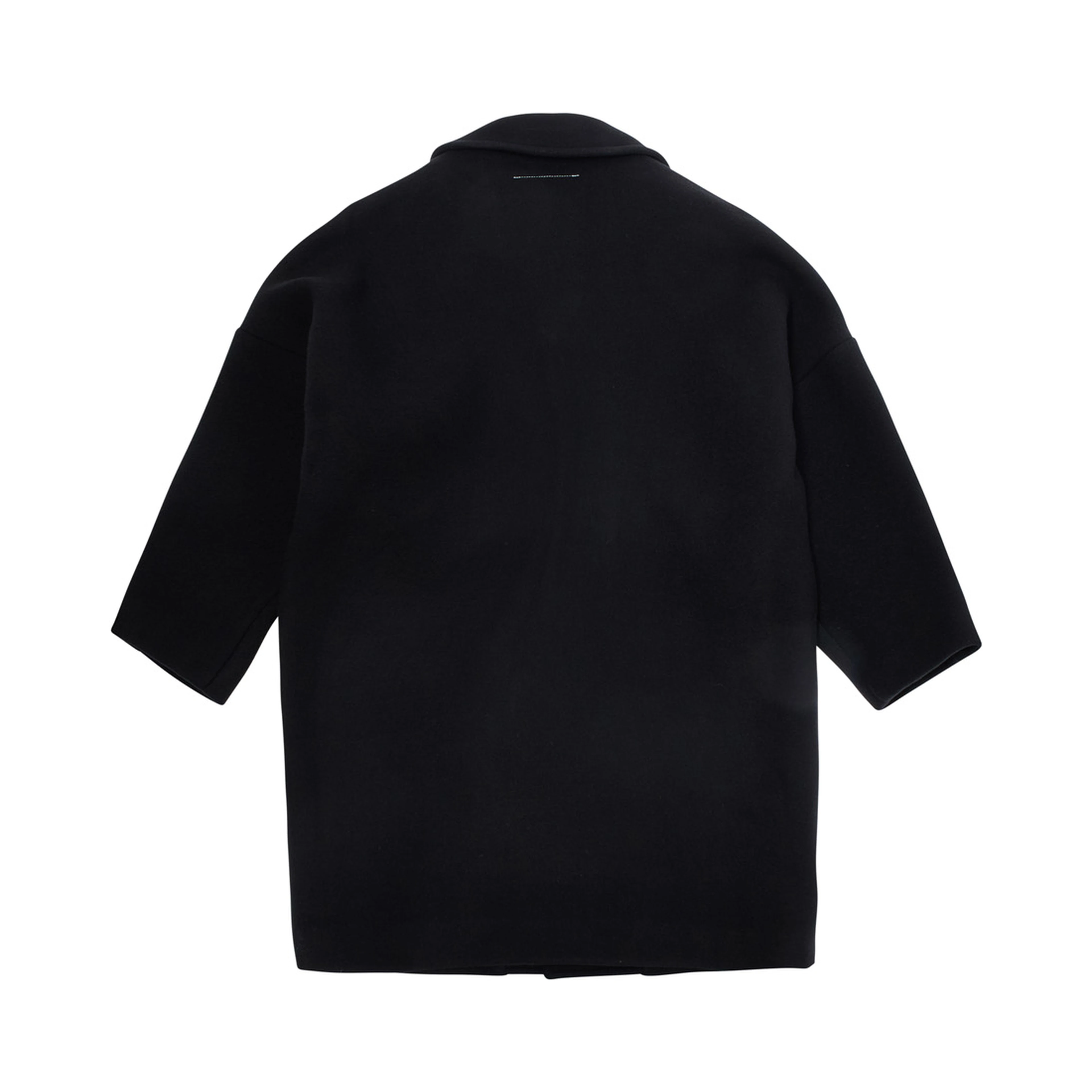black Coat with Notched revers and front pockets in wool Boy