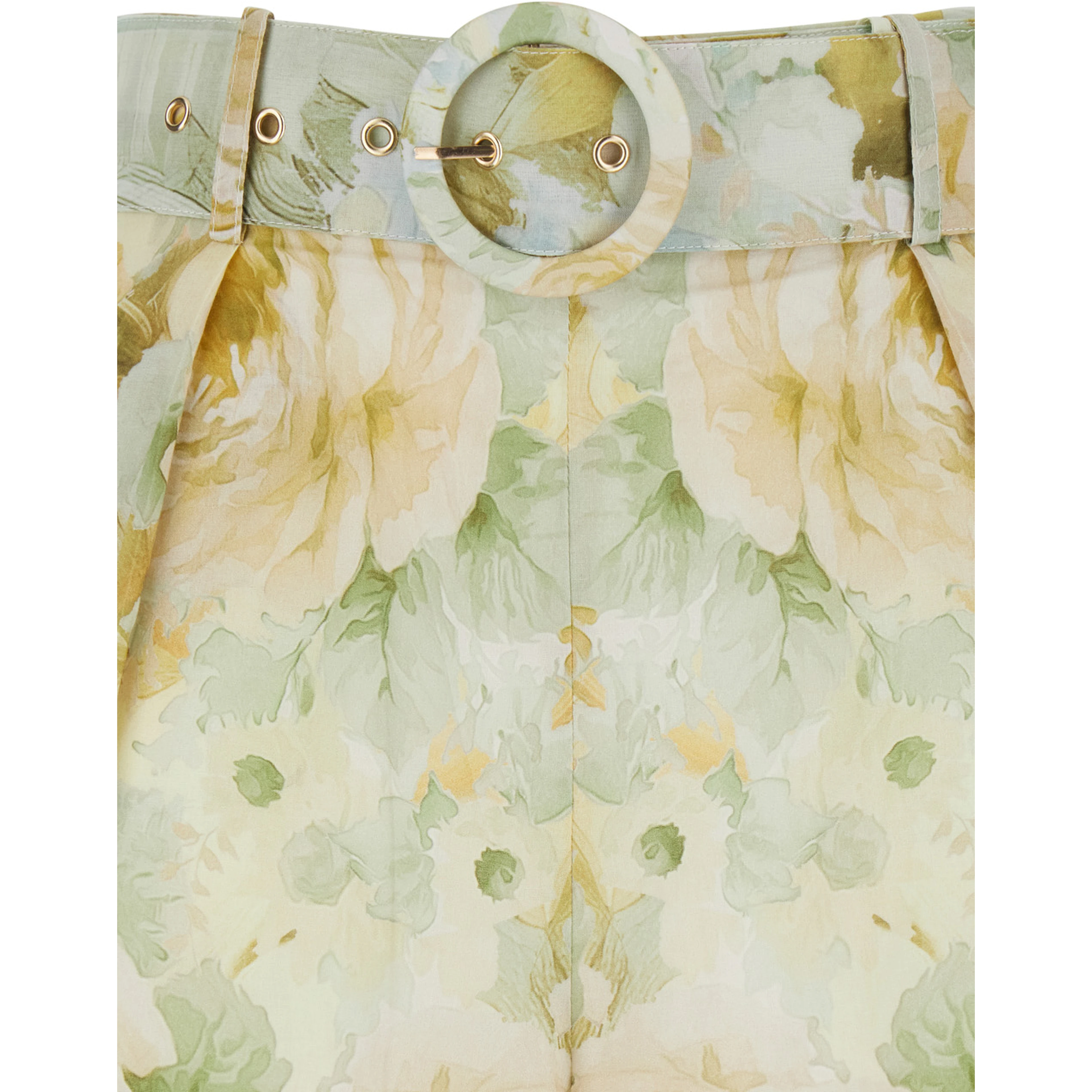 Sienna Multicolor Shorts with All-Over Floral Print and Front Belt in Cotton for Women