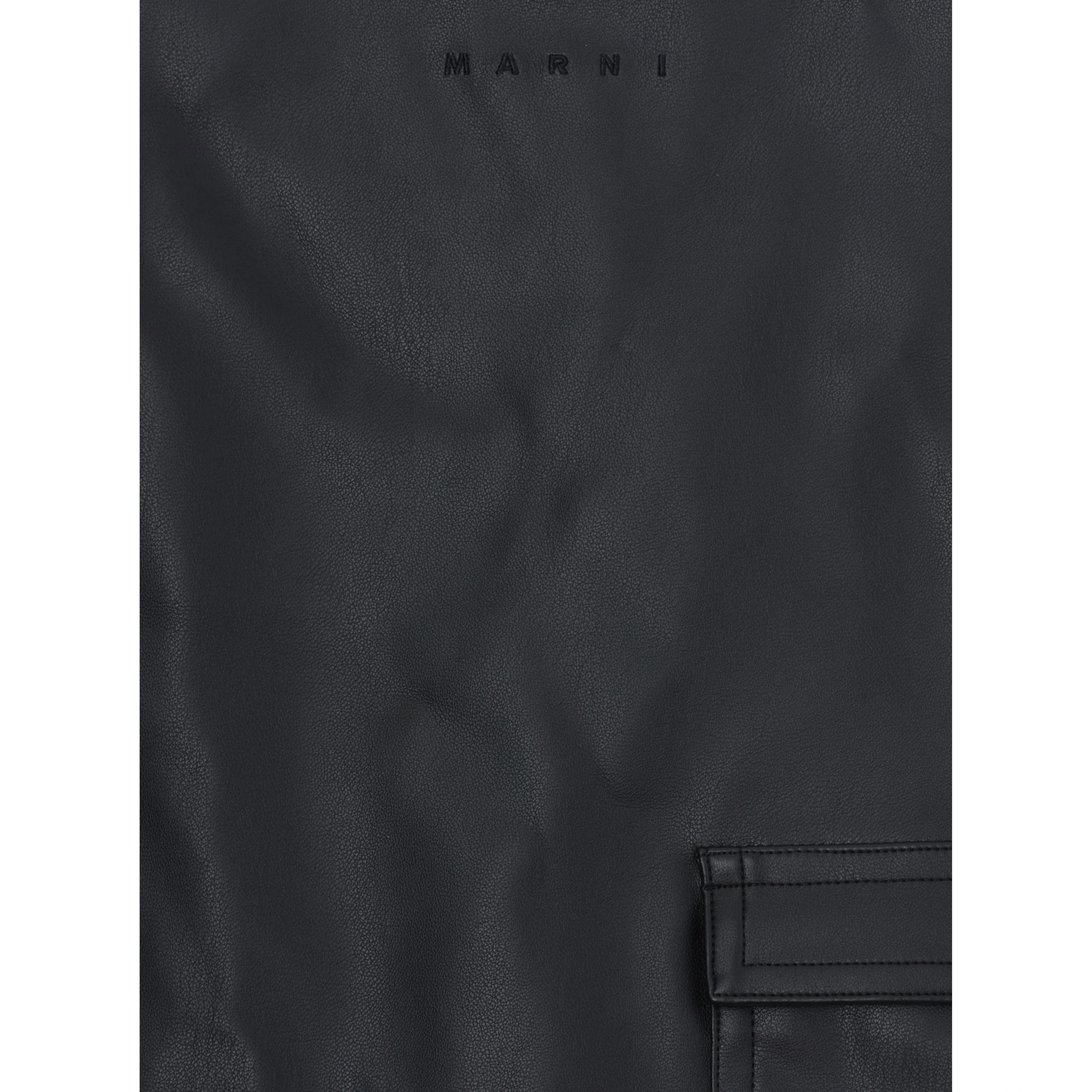 black Dress with logo lettering on the front in eco-leather for Girl