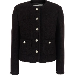 CLASSIC TWEED JACKET with notched revers and long sleeves in Brown Wool Men