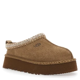 Tazz II Brown Ankle boots with front embroidery and logo lettering in suede for women