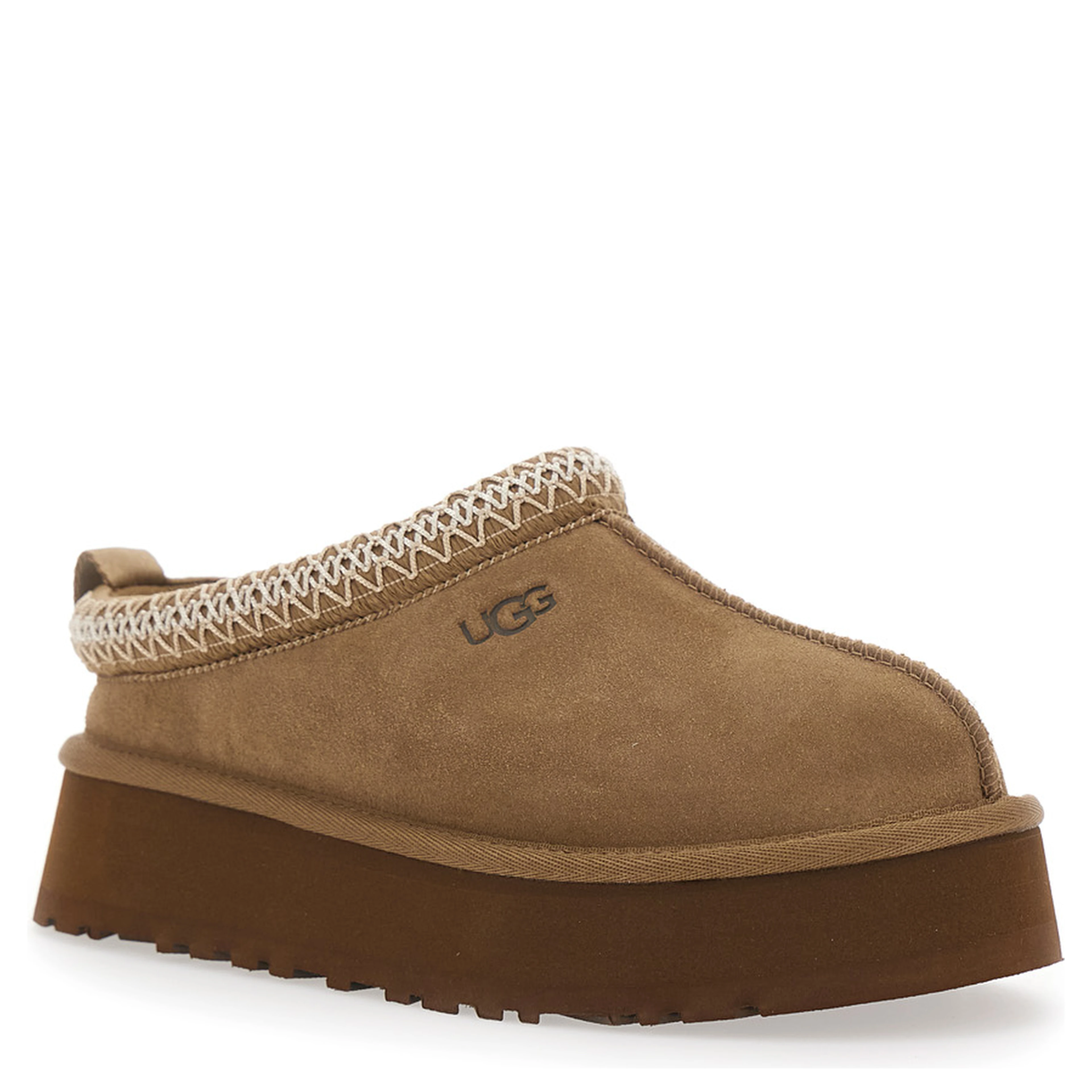 Tazz II Brown Ankle boots with front embroidery and logo lettering in suede for women