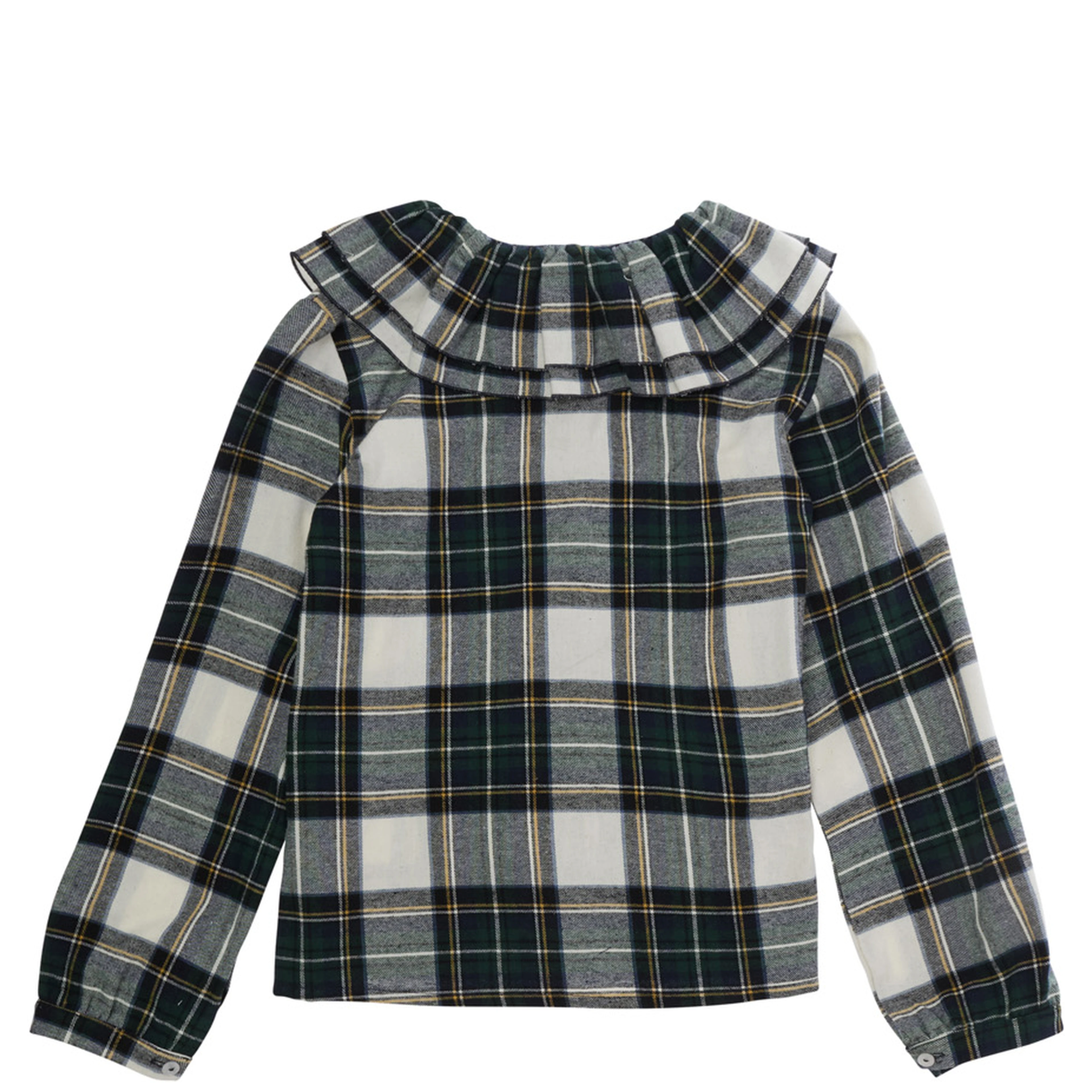 green Blouse with all-over stripe motif in cotton for Girl