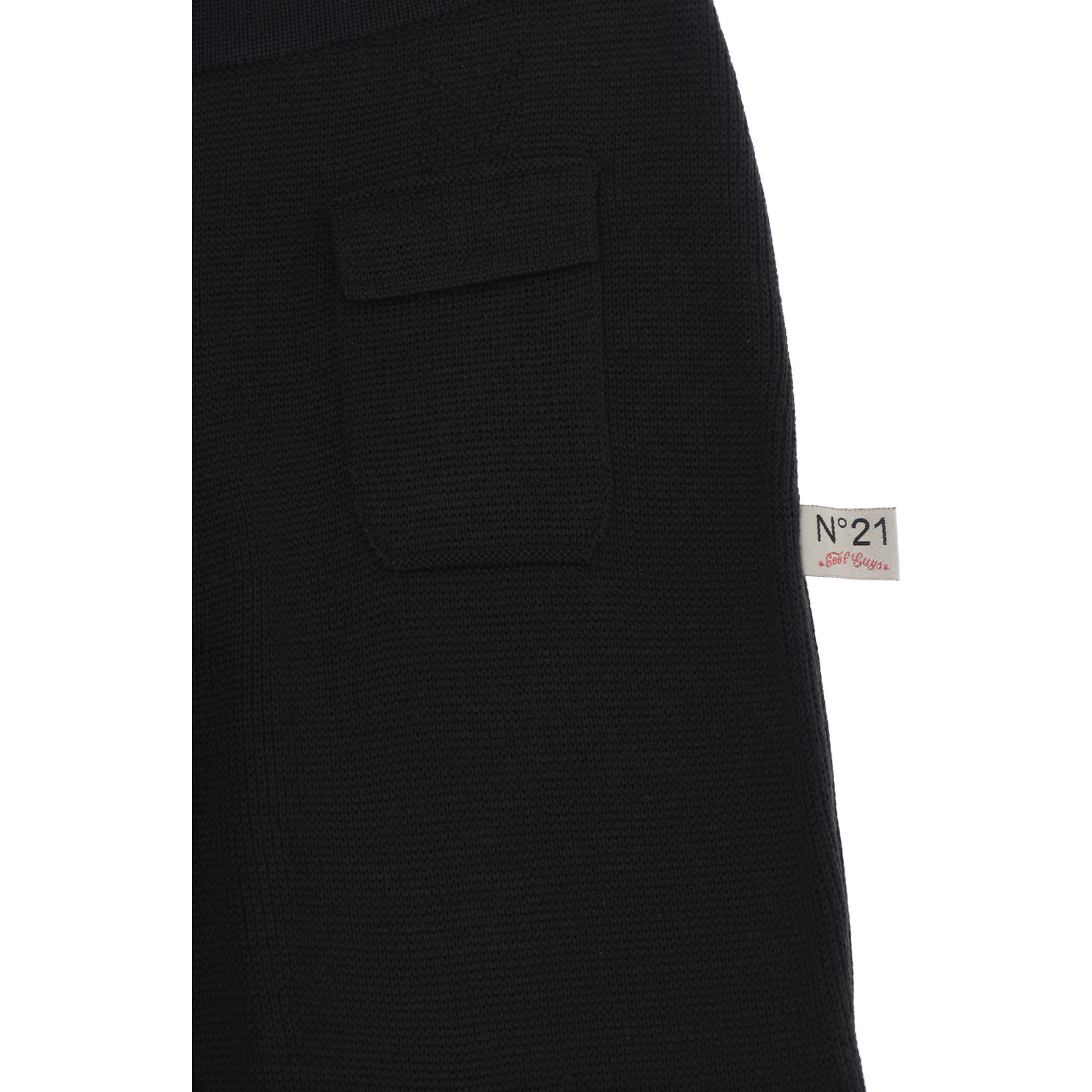 Black Pants with logo patch on the back and wide leg in Blend Wool Girl