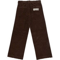 Brown Pants with Front Patch Pocket and Logo Patch on the Back in Corduroy Boy