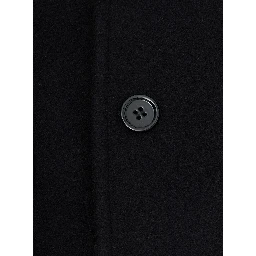 black Coat with Notched revers and front pockets in wool Boy