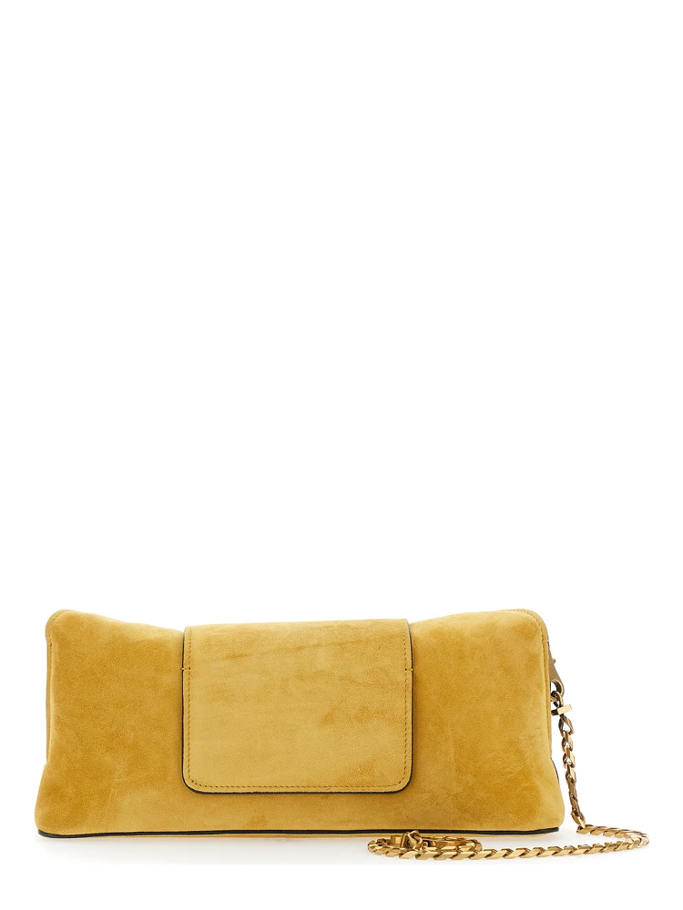 yellow Shoulder bag with Medusa Head on the front in suede for Women alternative