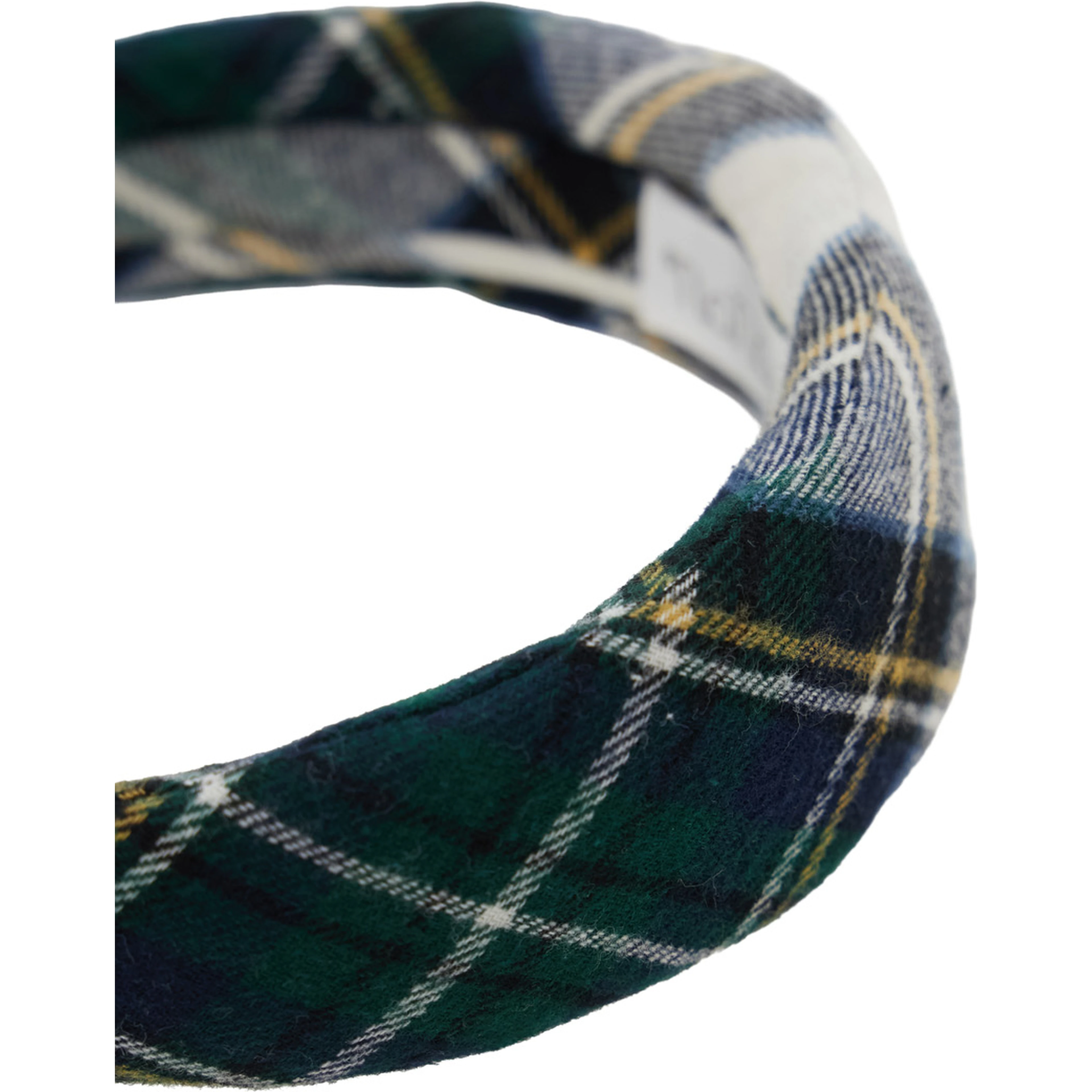 green Headband with check motif in cotton for Girl