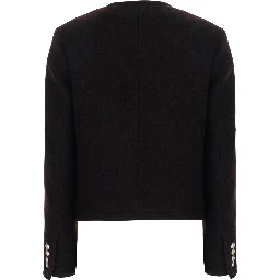 CLASSIC TWEED JACKET with notched revers and long sleeves in Brown Wool Men