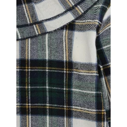 green Blouse with all-over stripe motif in cotton for Girl