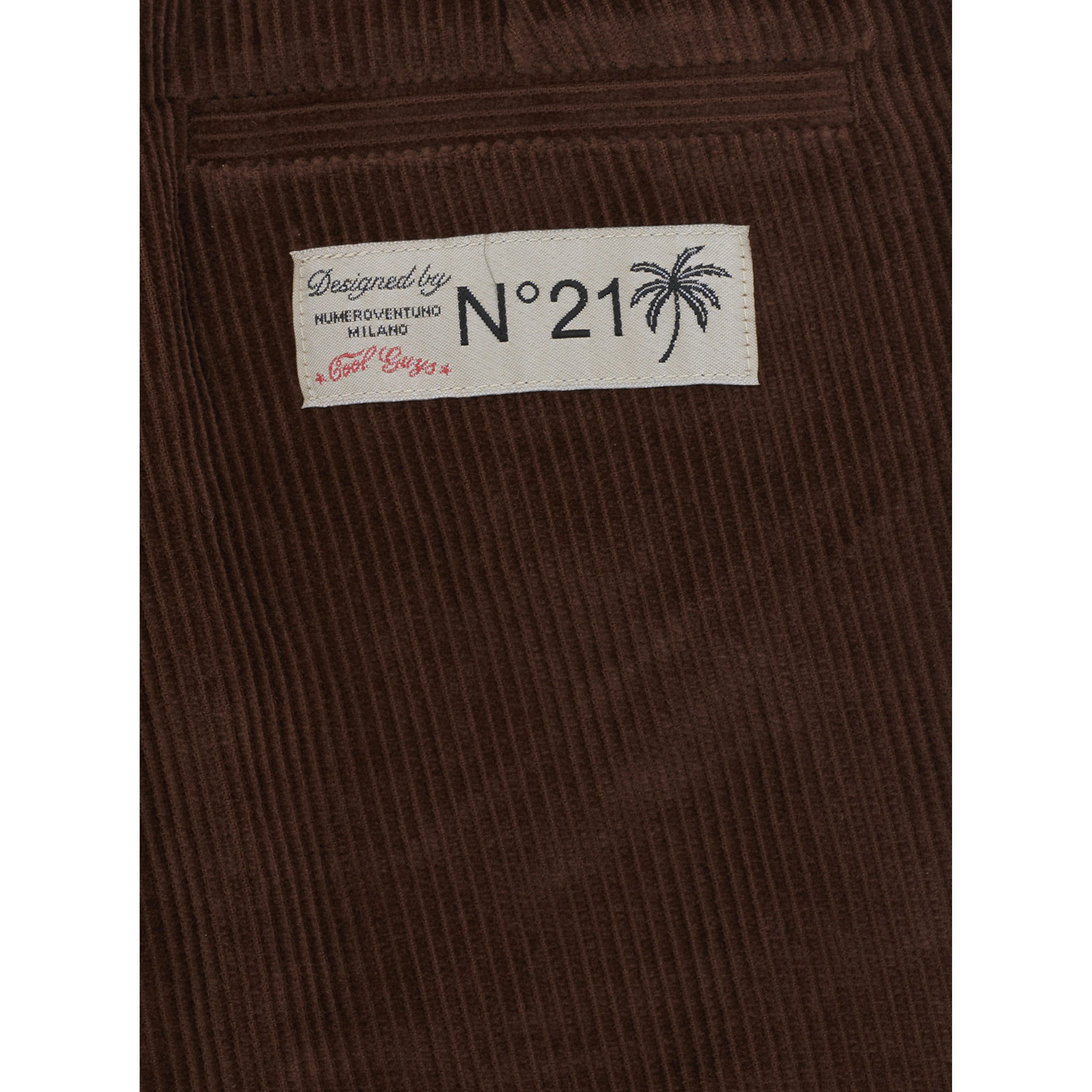 Brown Pants with Front Patch Pocket and Logo Patch on the Back in Corduroy Boy