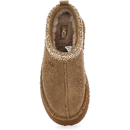 Tazz II Brown Ankle boots with front embroidery and logo lettering in suede for women