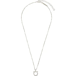 Silver-Colored Necklace with Gancini Pendant in Brass for Women