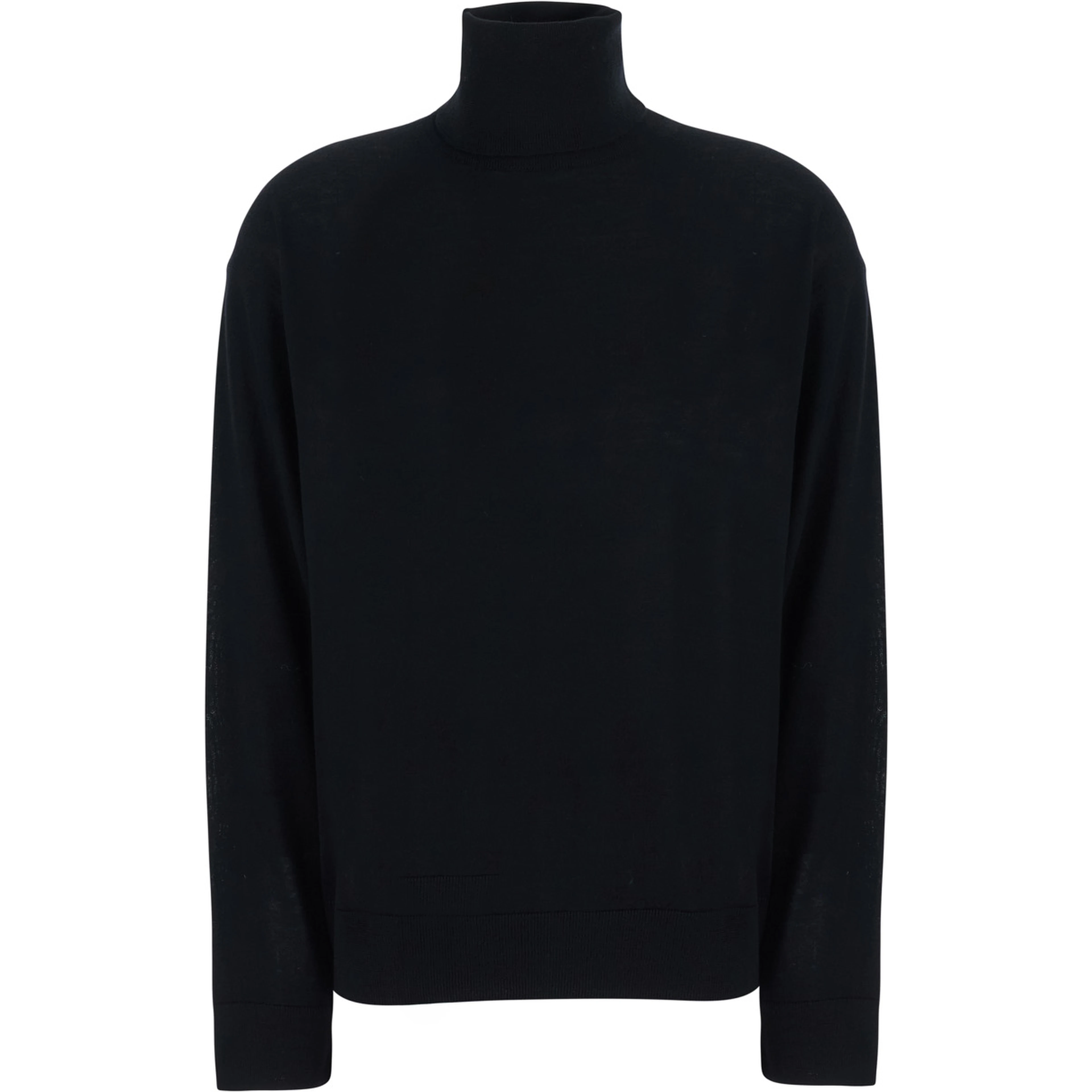 FREDA black Sweater with V-neck in virgin wool for women