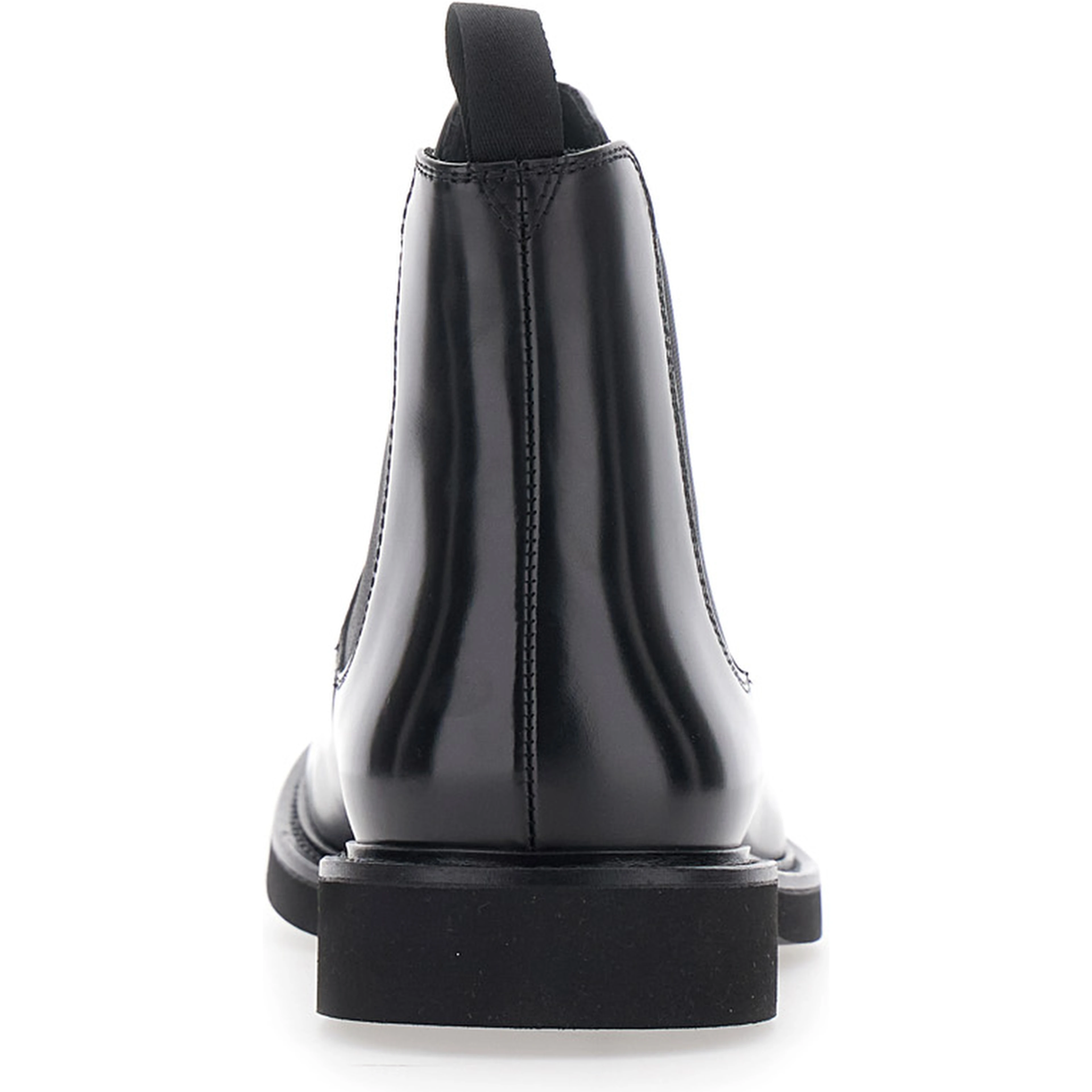 Chelsea Black boots with elasticated side details and low heel in leather for men