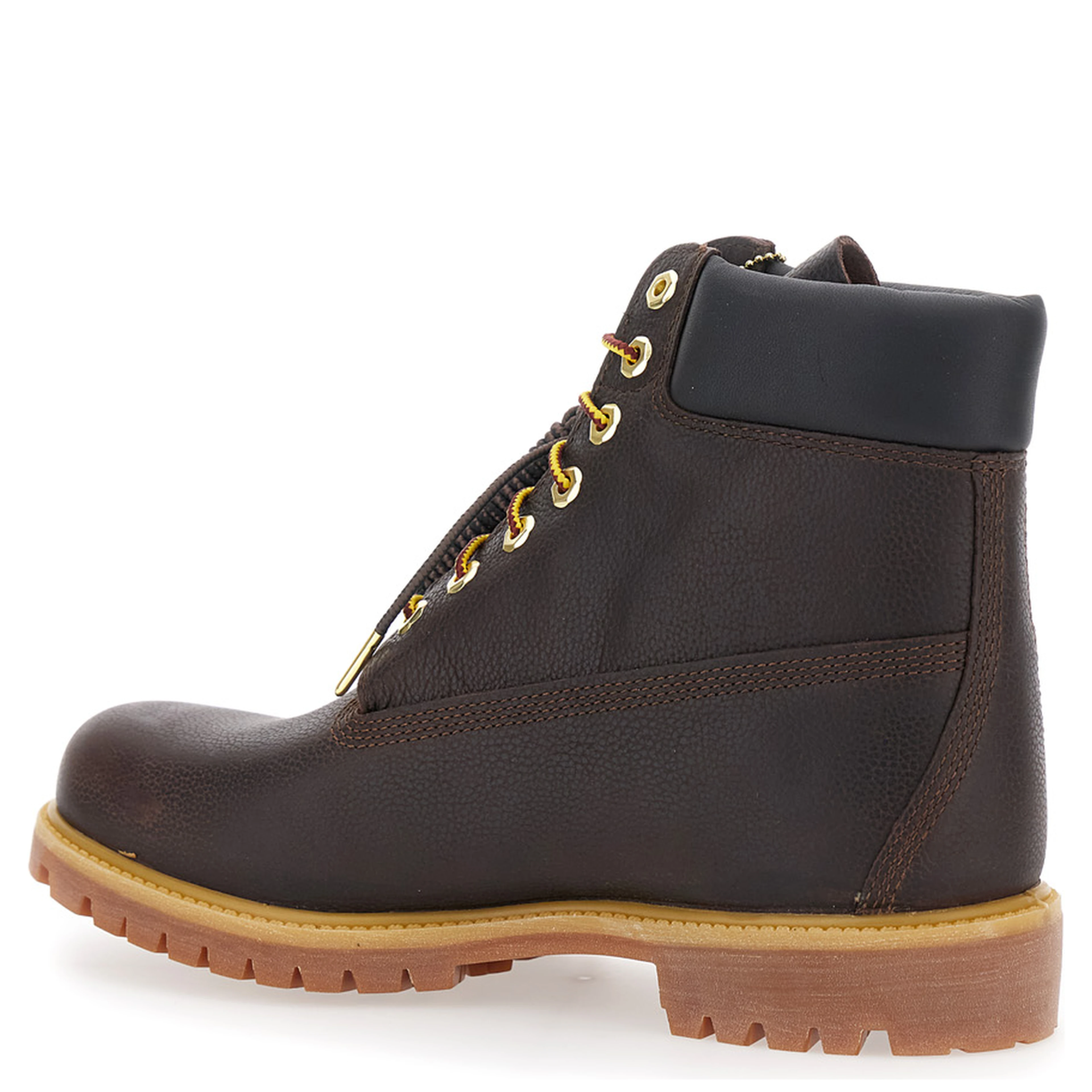 Brown Nubuck Leather Lace-Up Round Toe Boots for Men