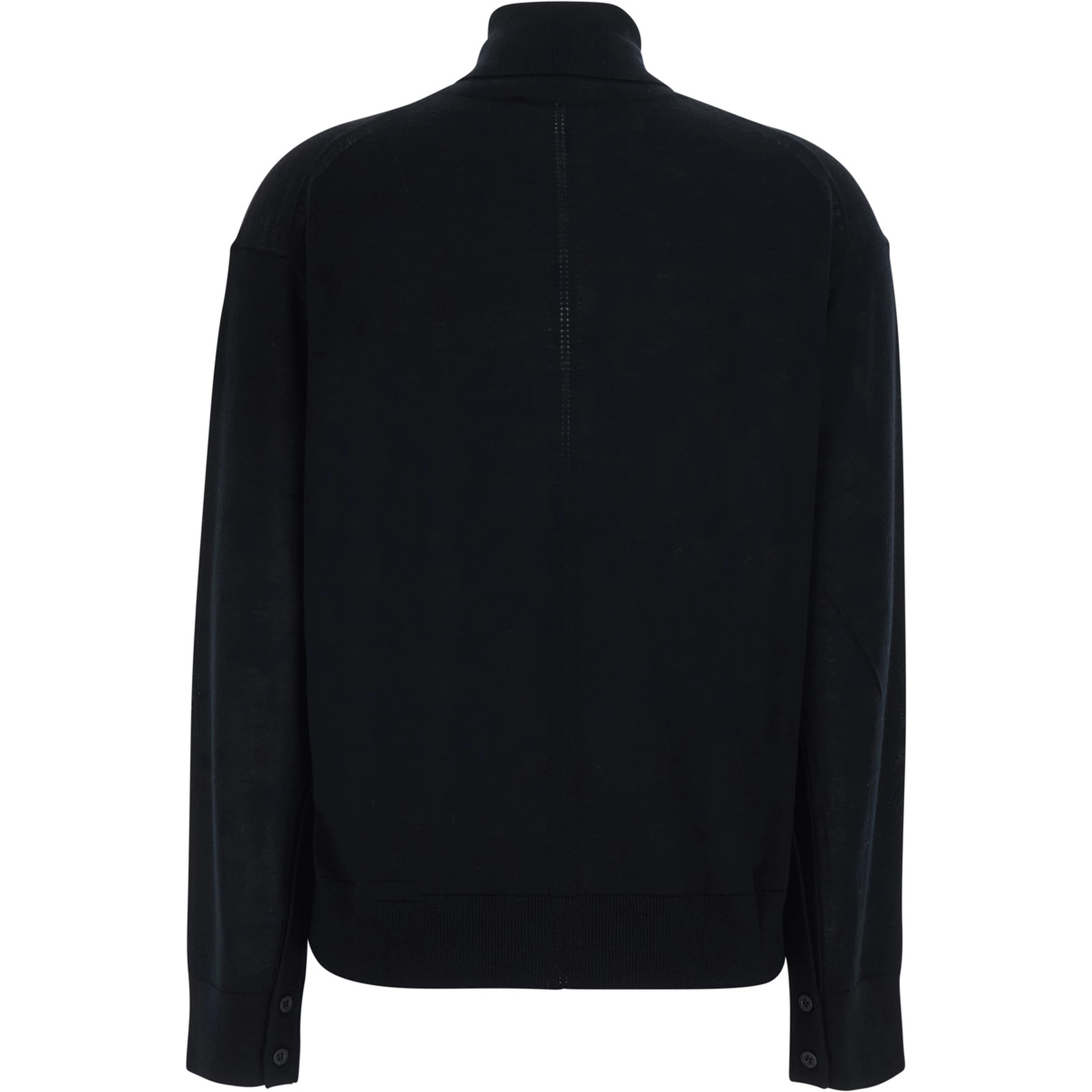 FREDA black Sweater with V-neck in virgin wool for women