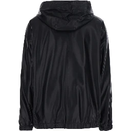 Giusy Black Jacket with front zip closure and side pockets in leather for women