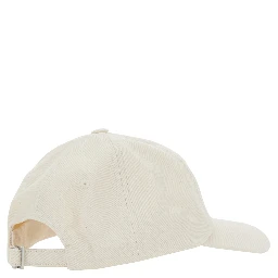 Baseball Cap La Casquette Gadjo with Logo Lettering on the Front in White Cotton for Men