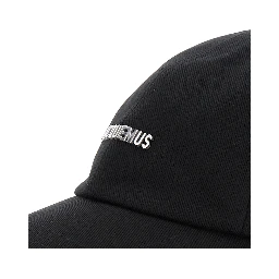Baseball Cap La Casquette Gadjo with Logo Lettering on the Front in Black Cotton for Men