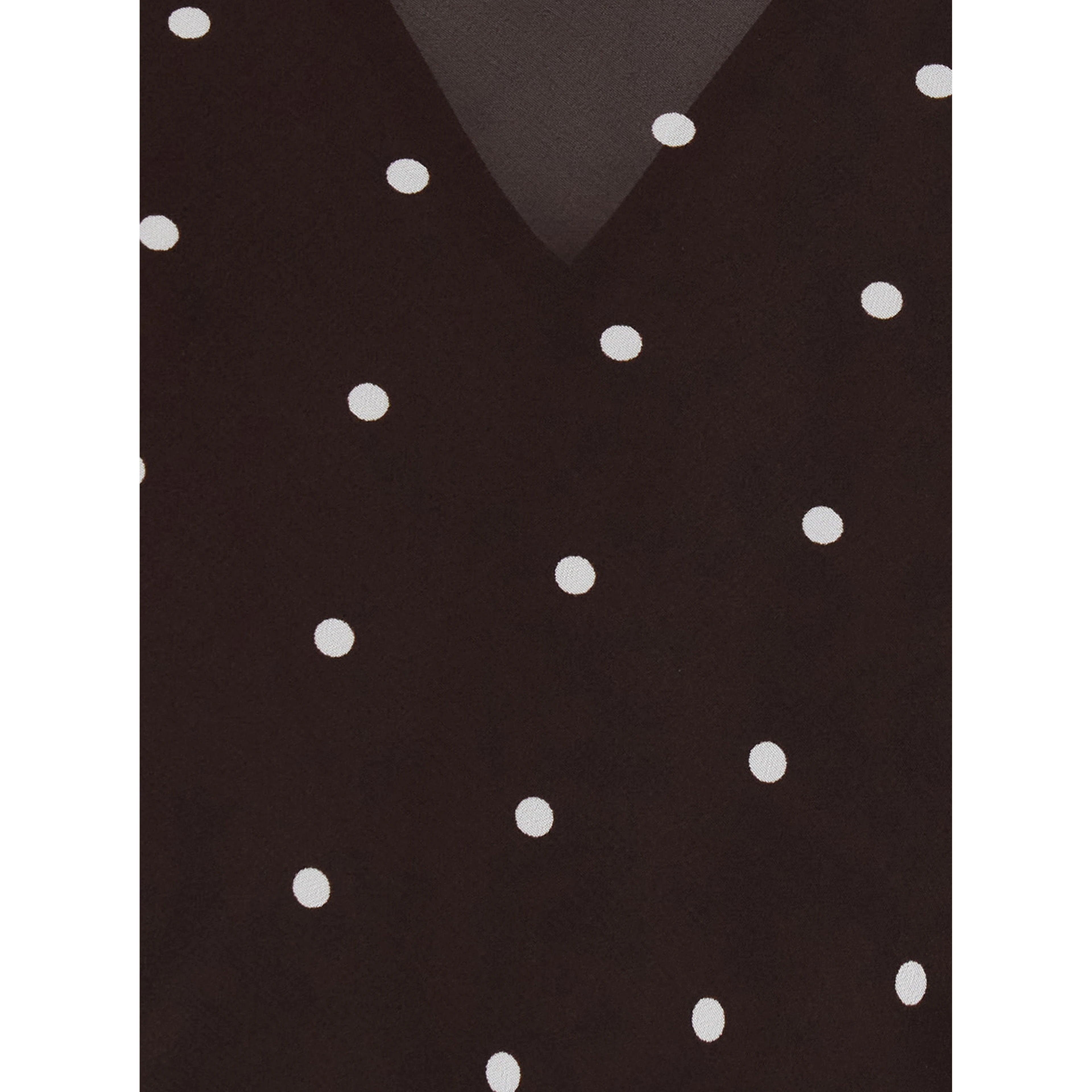 Connie Black Long Dress with Keyhole Closure on the Back and All-Over Polka Dot Motif in Viscose for Women