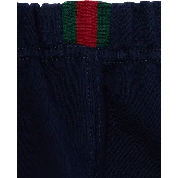 Blue Pants with elasticated waist and Web detail in cotton Boy