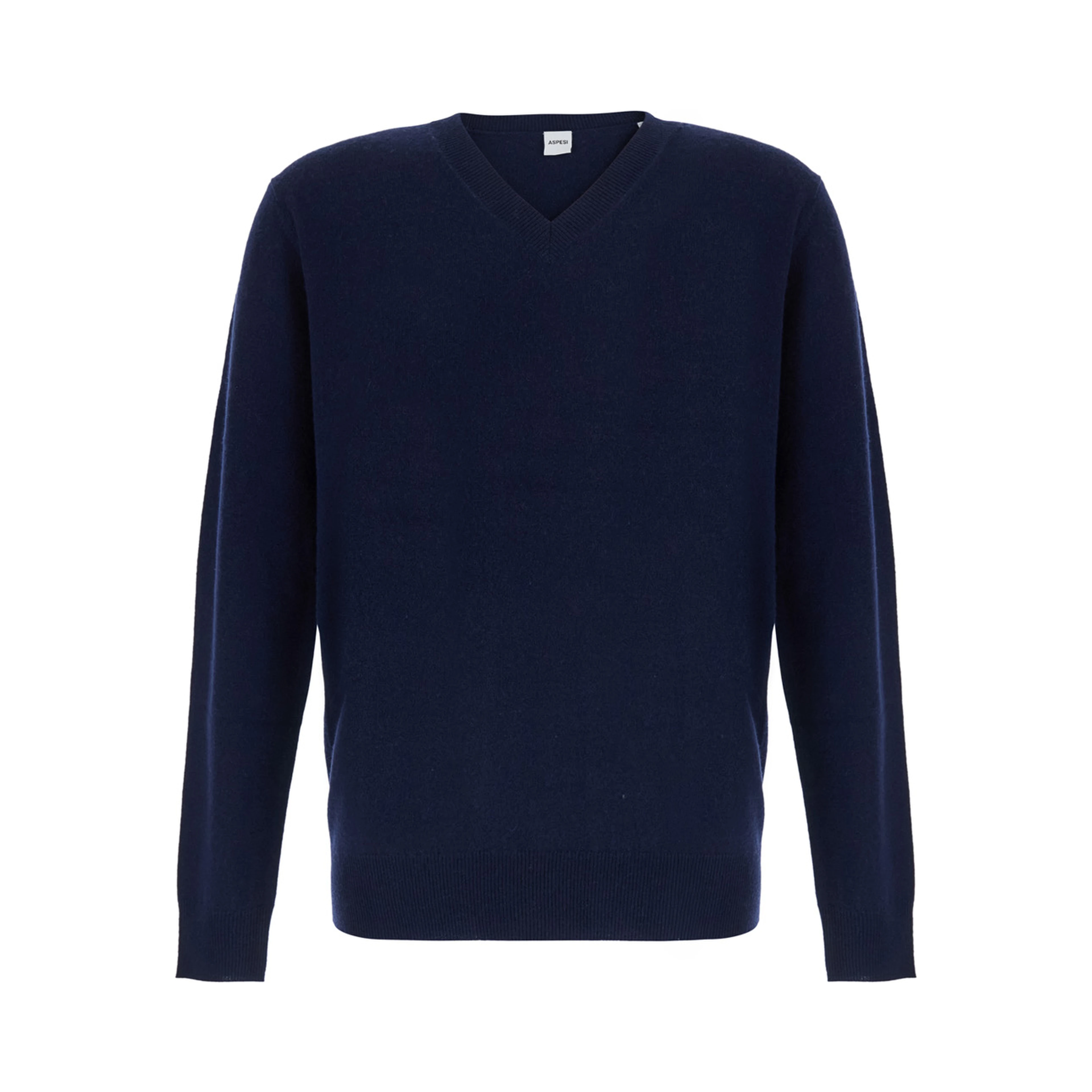 Blue V-Neck Sweater in Wool and Cashmere for Men