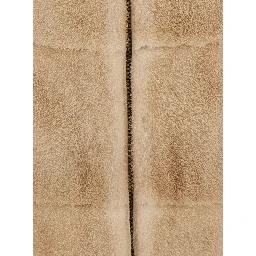 Beige Fur Jacket with High Collar and Zip Closure in fur for Women