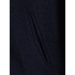 Blue High Neck Long Sleeve Sweater in Wool Men
