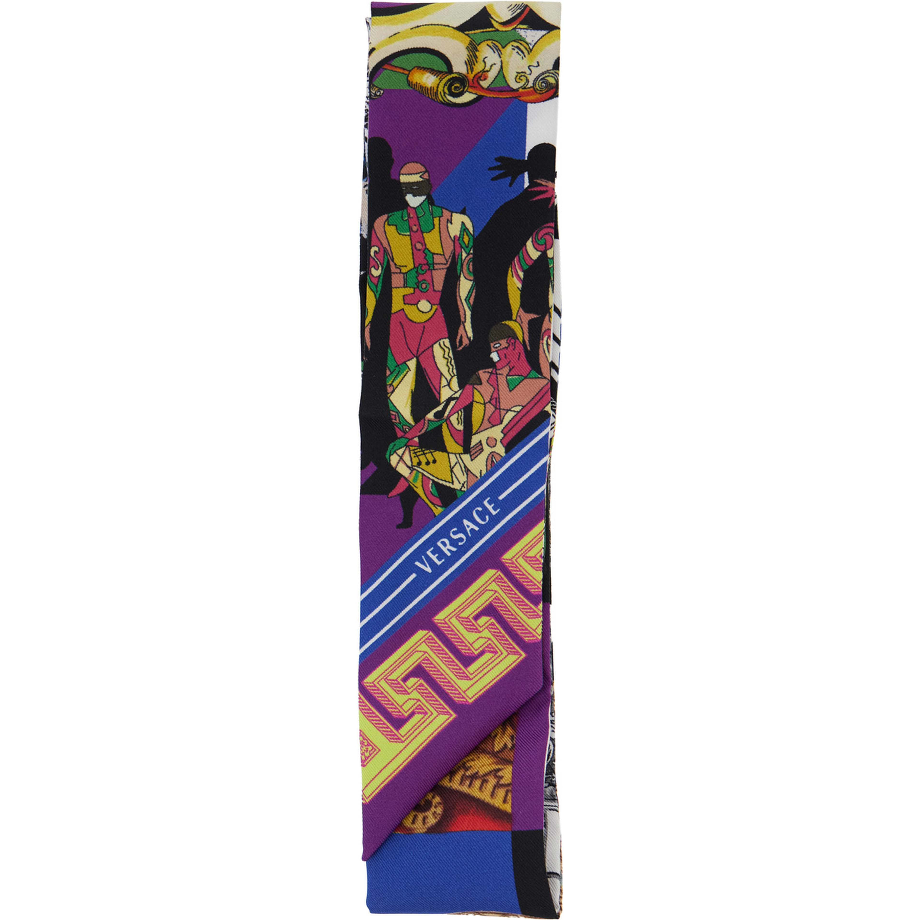 Silk Multicolor Theater Print Scarf for Women