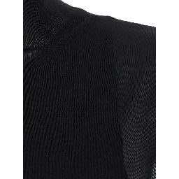 Black turtleneck top with cut-out on the shoulder and matching one-shoulder viscose top in silk for women