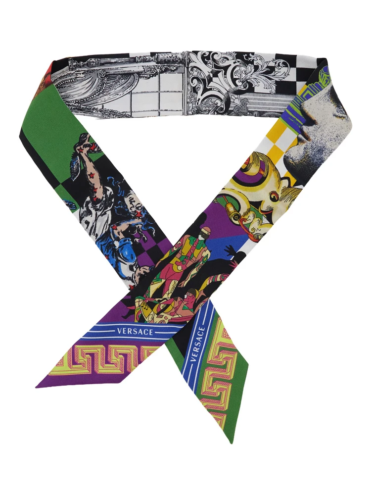 Silk Multicolor Theater Print Scarf for Women alternative