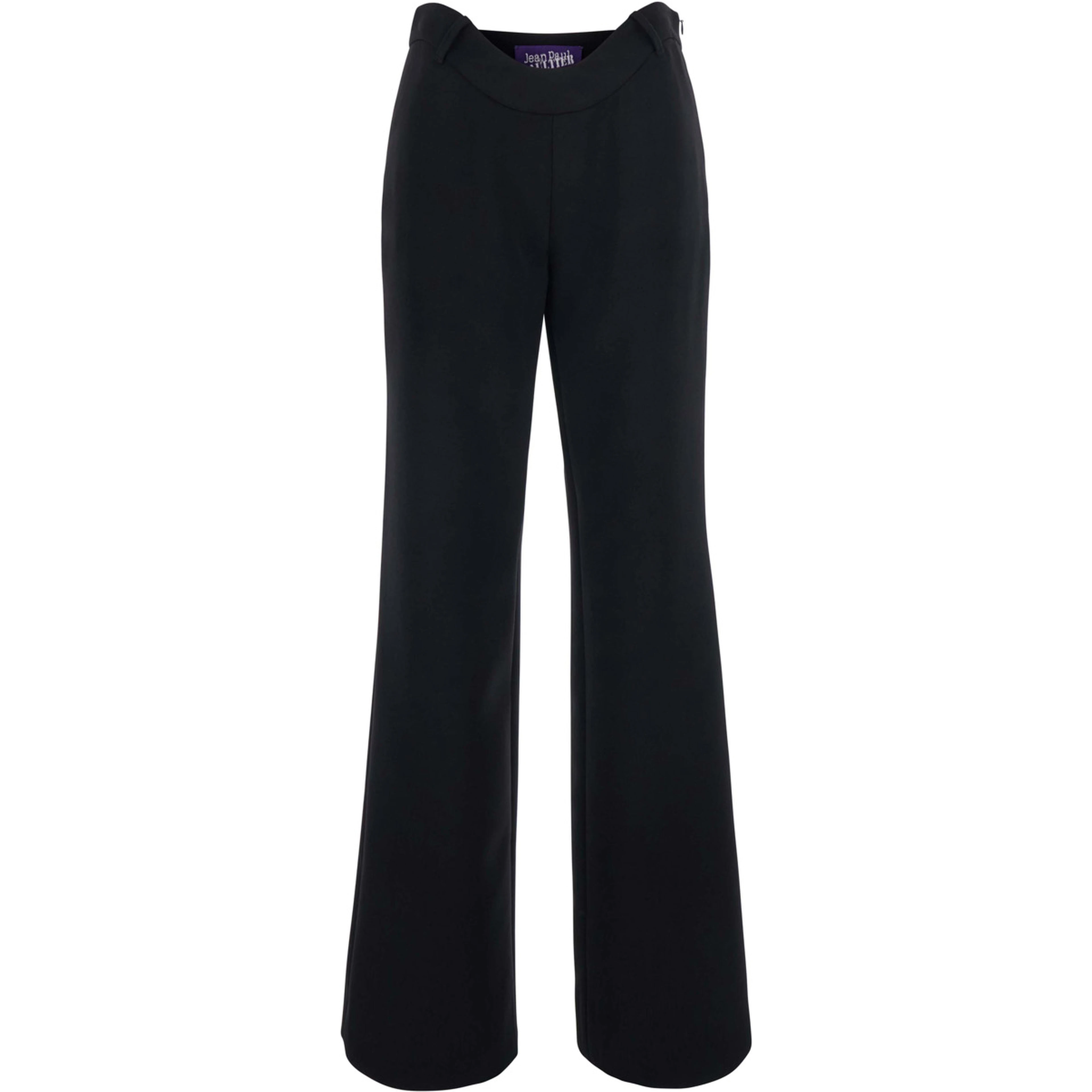 Black Pants with Wavy Waist in Tech Fabric for Women