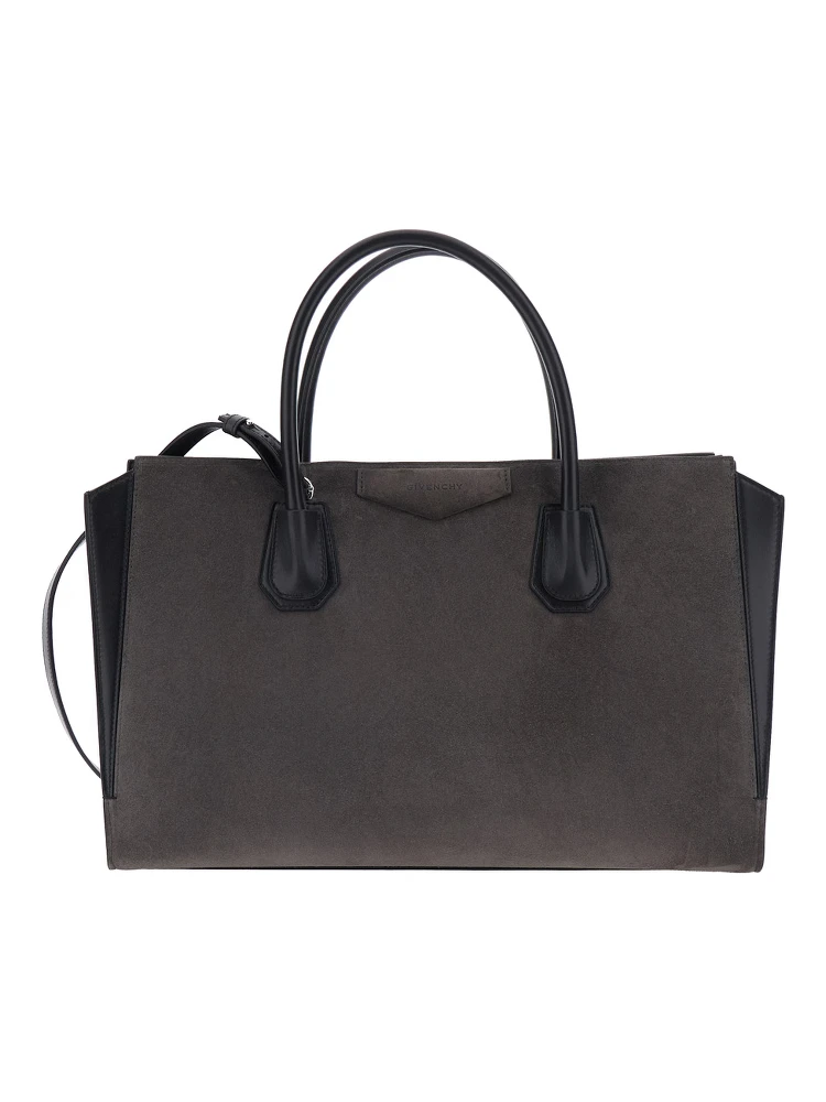 Handbag Antigona with Gray Leather Handles for Women