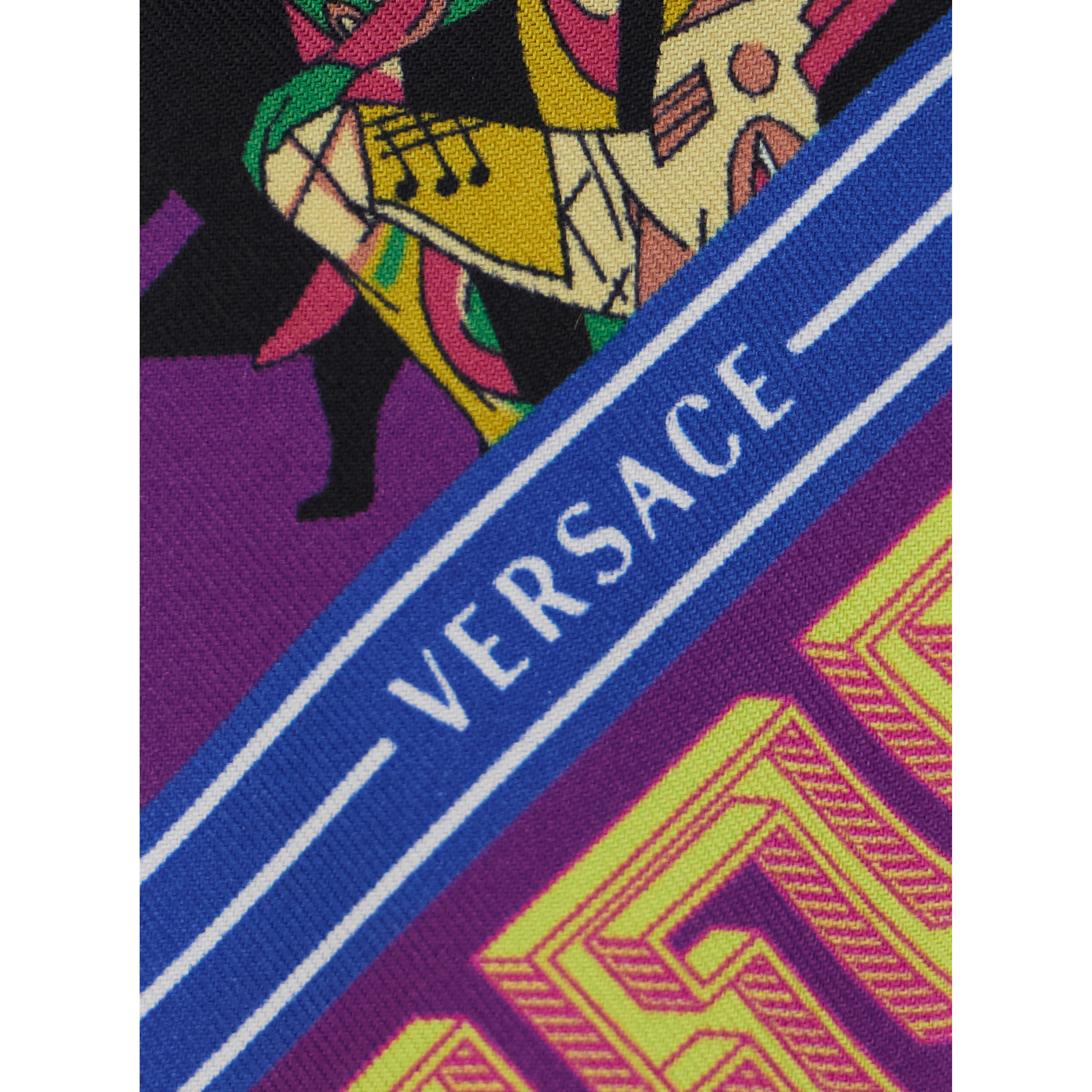 Silk Multicolor Theater Print Scarf for Women