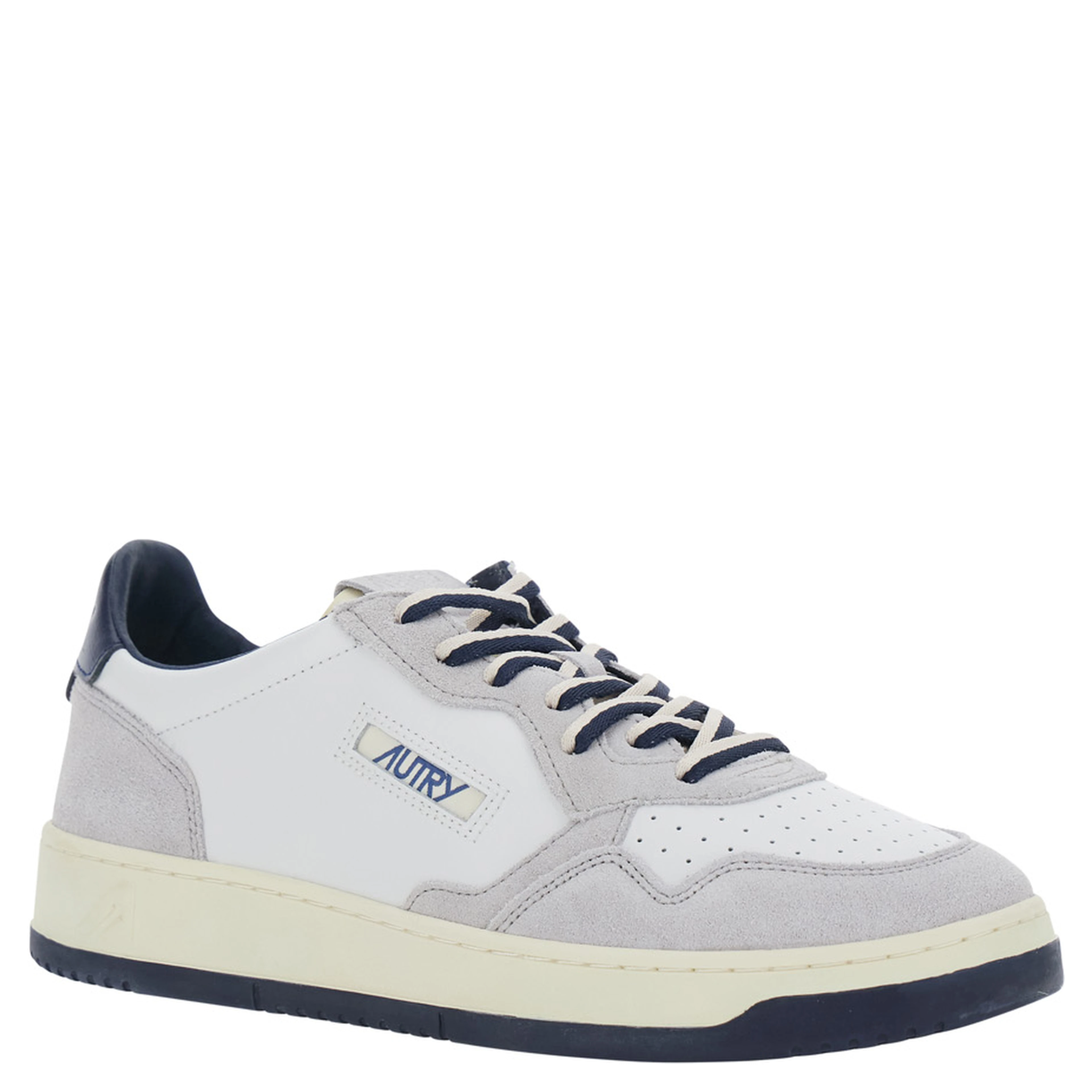 Medalist Grey Low Top Sneakers with Logo Patch on the Tongue in Suede for Men