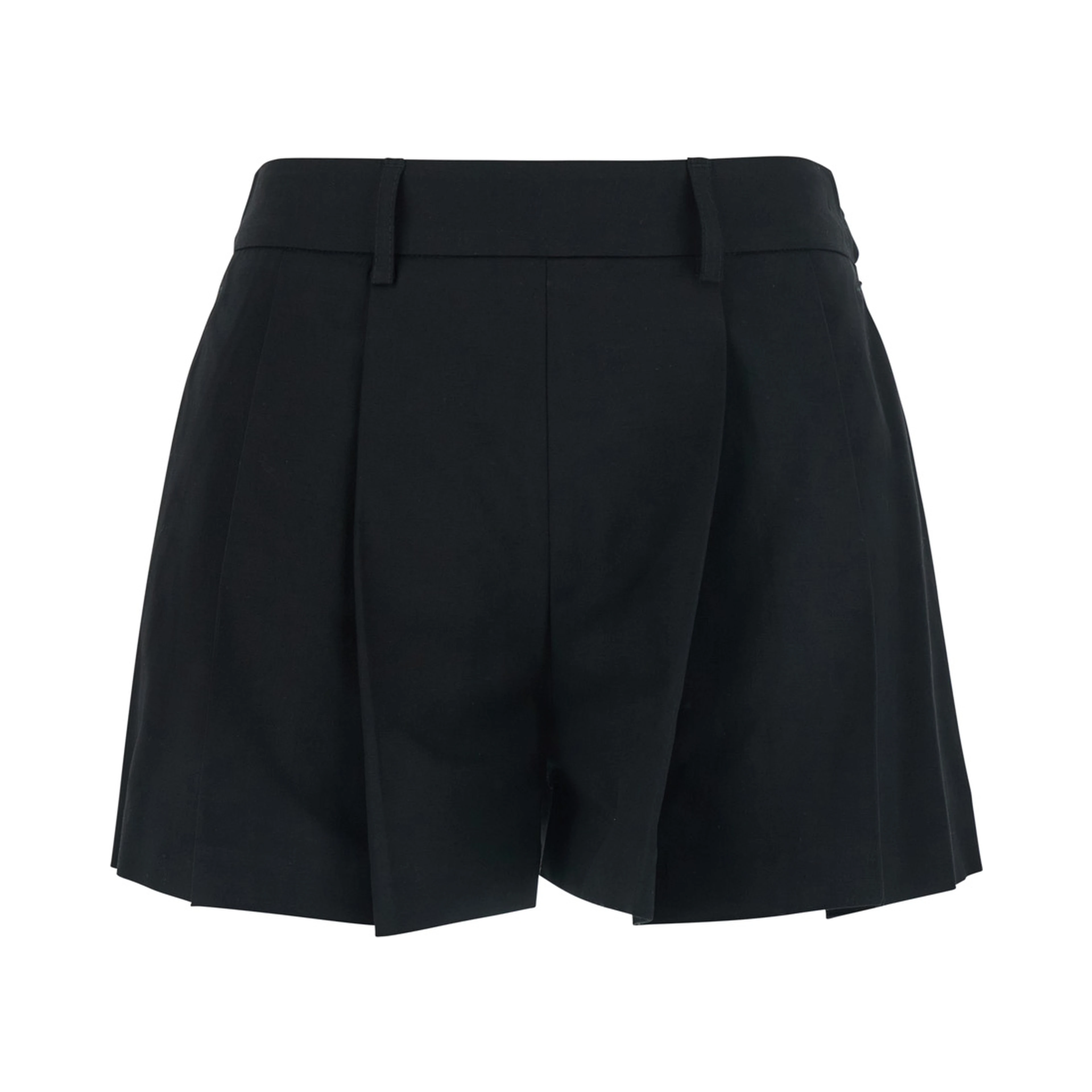 Black Shorts with pleated design in Fabric women
