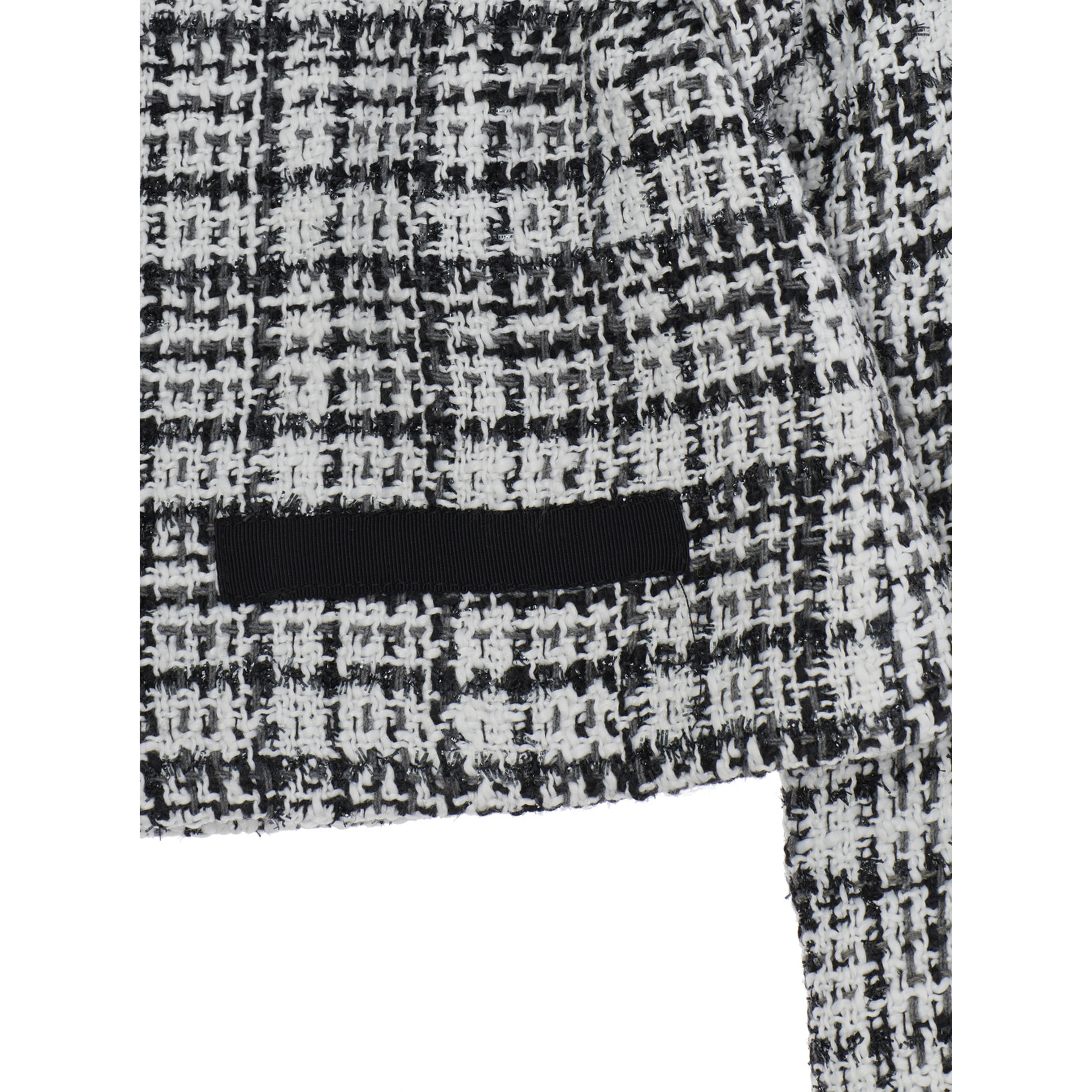 Boucle Jacket with Front Zip Closure and Side Pockets in Gray Women