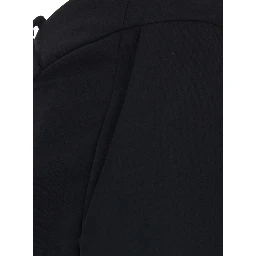 Black Pants with Wavy Waist in Tech Fabric for Women
