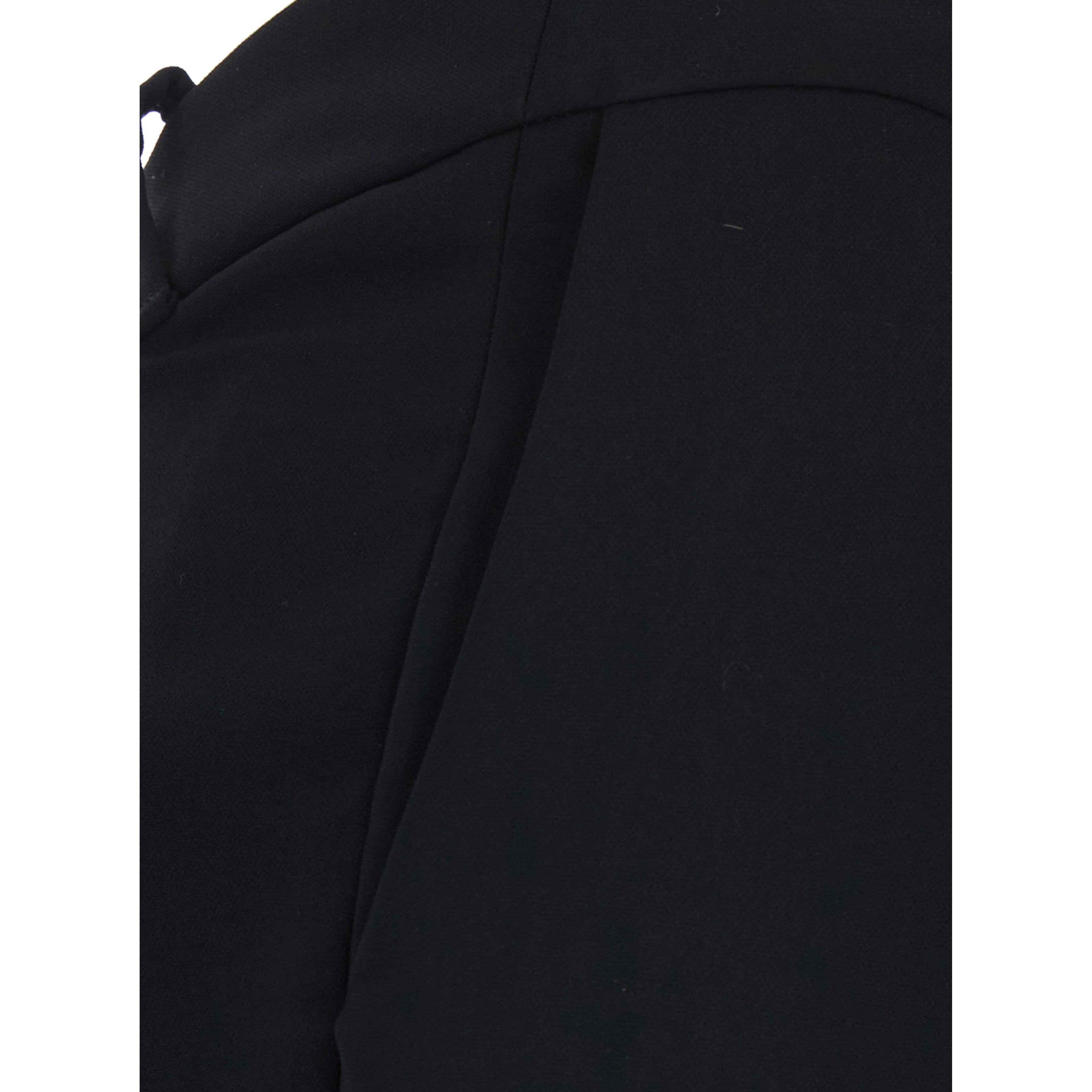 Black Pants with Wavy Waist in Tech Fabric for Women