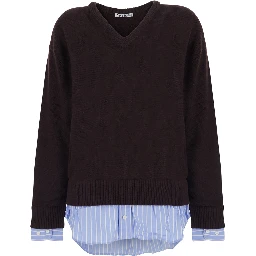 Sweater with High Neck and Long Sleeves in Brown for Women
