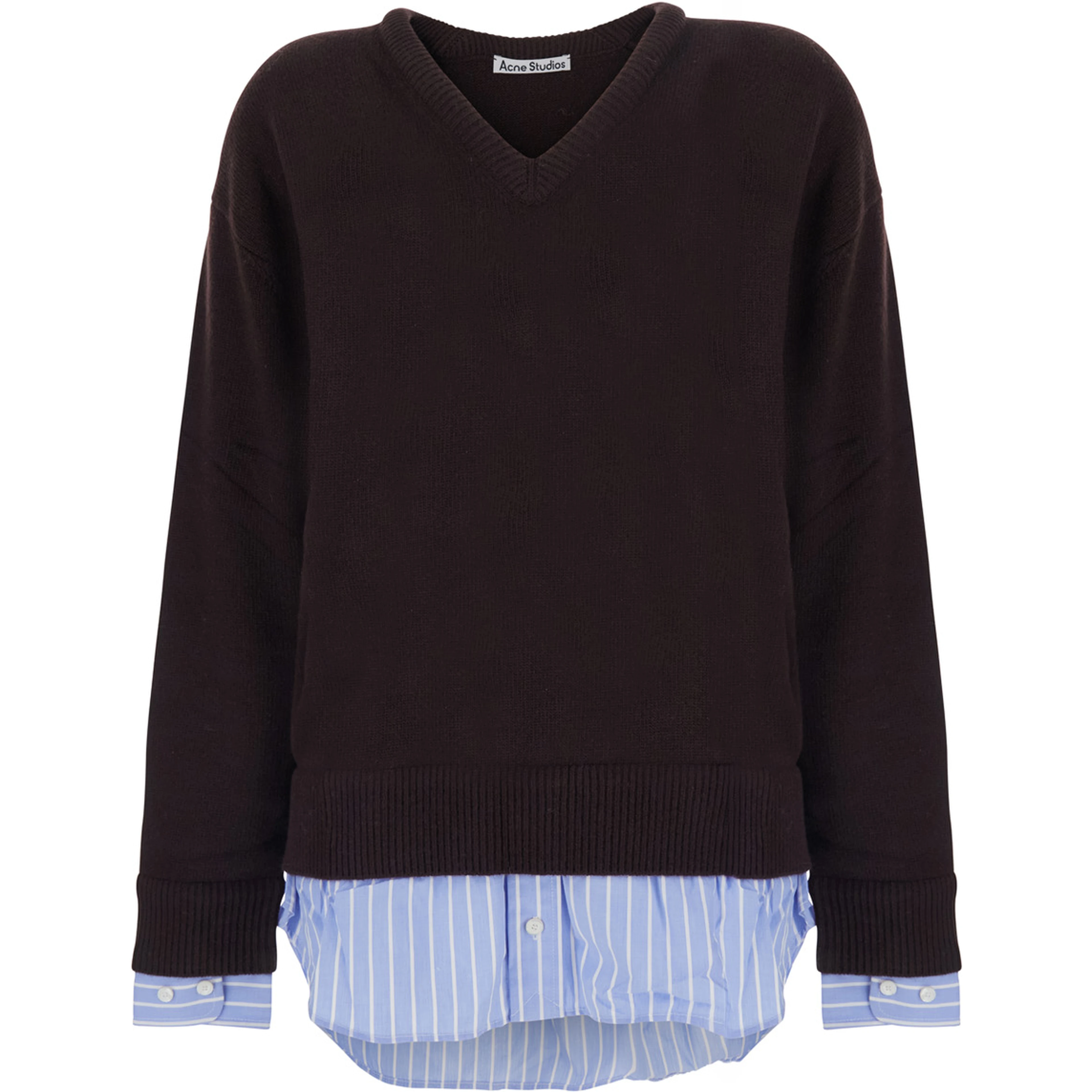 Sweater with High Neck and Long Sleeves in Brown for Women