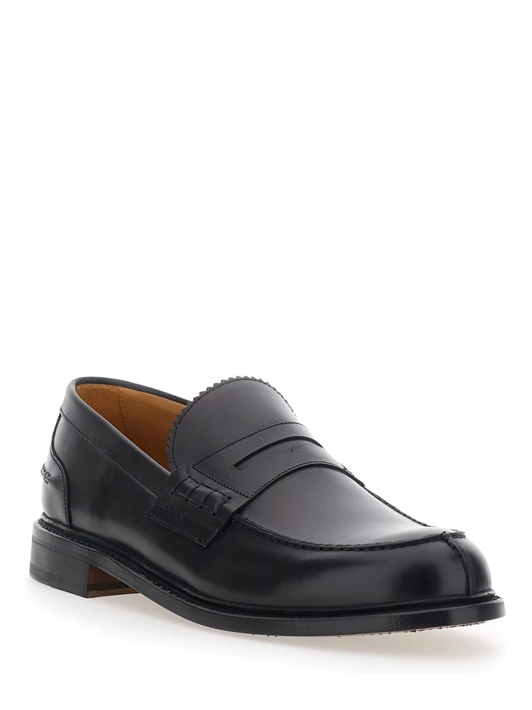 Black Loafers with Almond Toe in Leather for Men alternative
