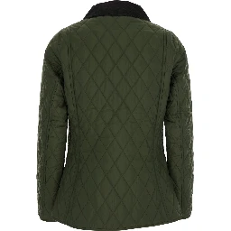 Jacket with Quilting and High Collar in Green Woman