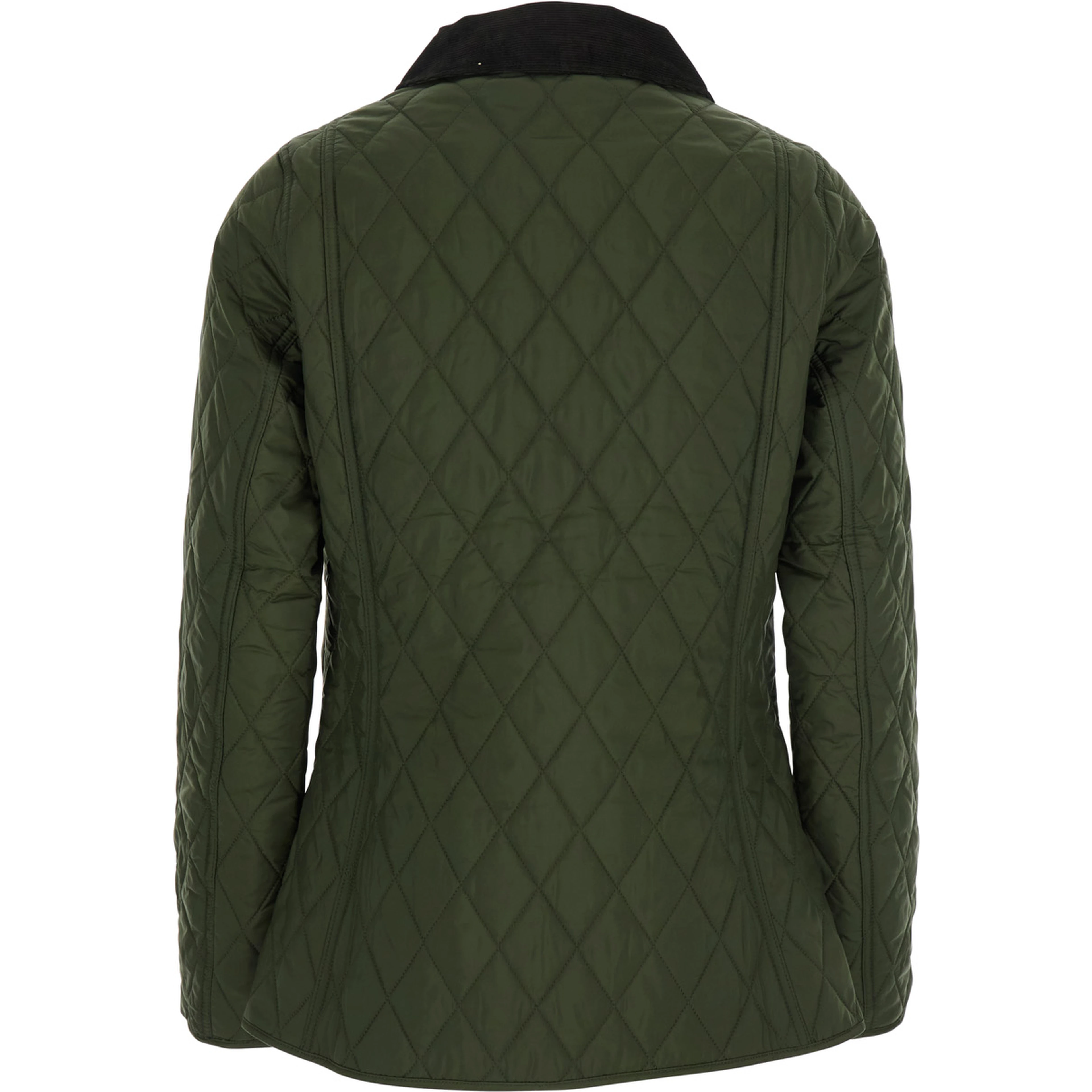 Jacket with Quilting and High Collar in Green Woman