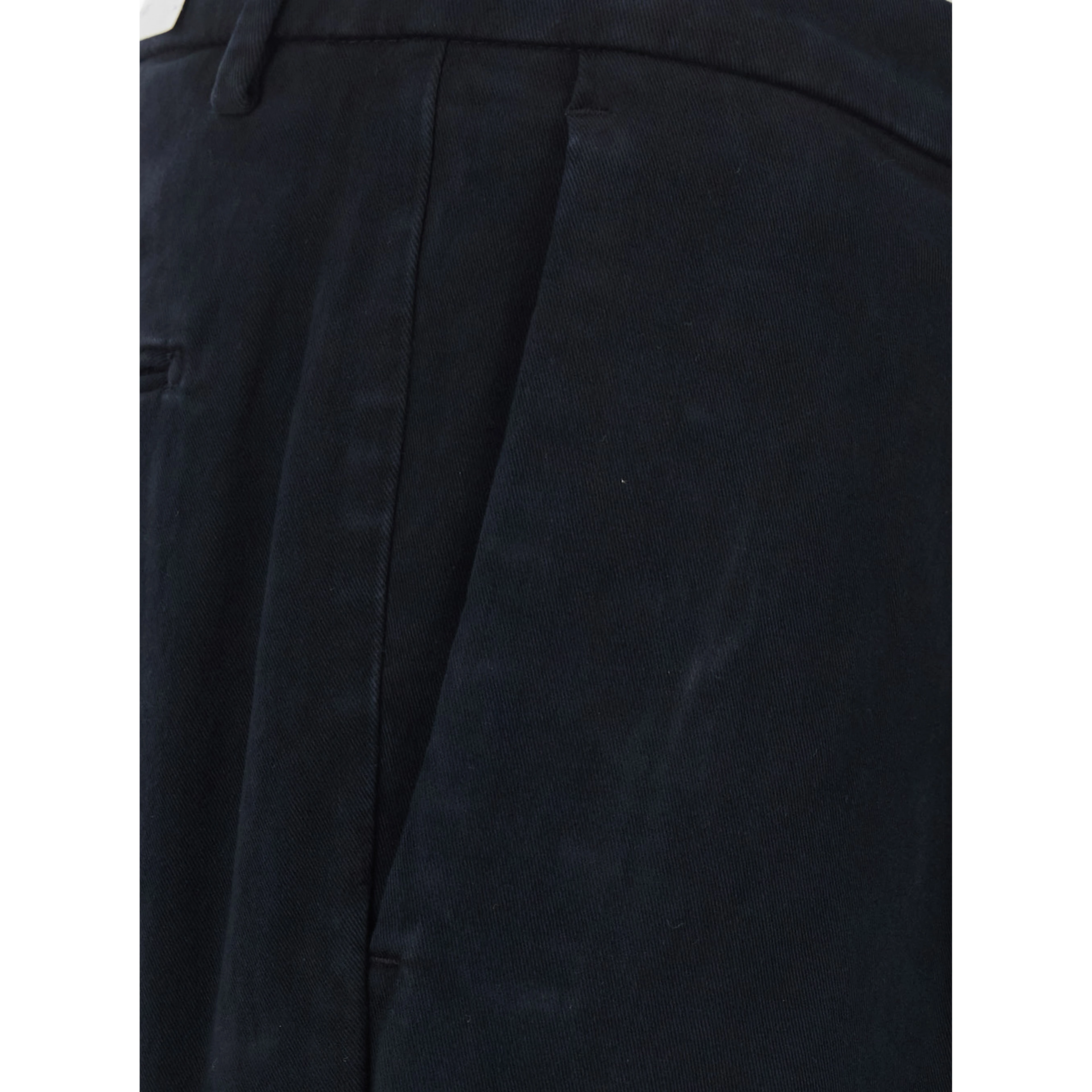 Blue pants with Logo Patch on the Back and Cuffed Hem in Stretch Cotton for Men