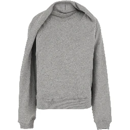 HADRINE SWEATER (Sweatshirt with round neck and long sleeves) in gray tech fabric unisex