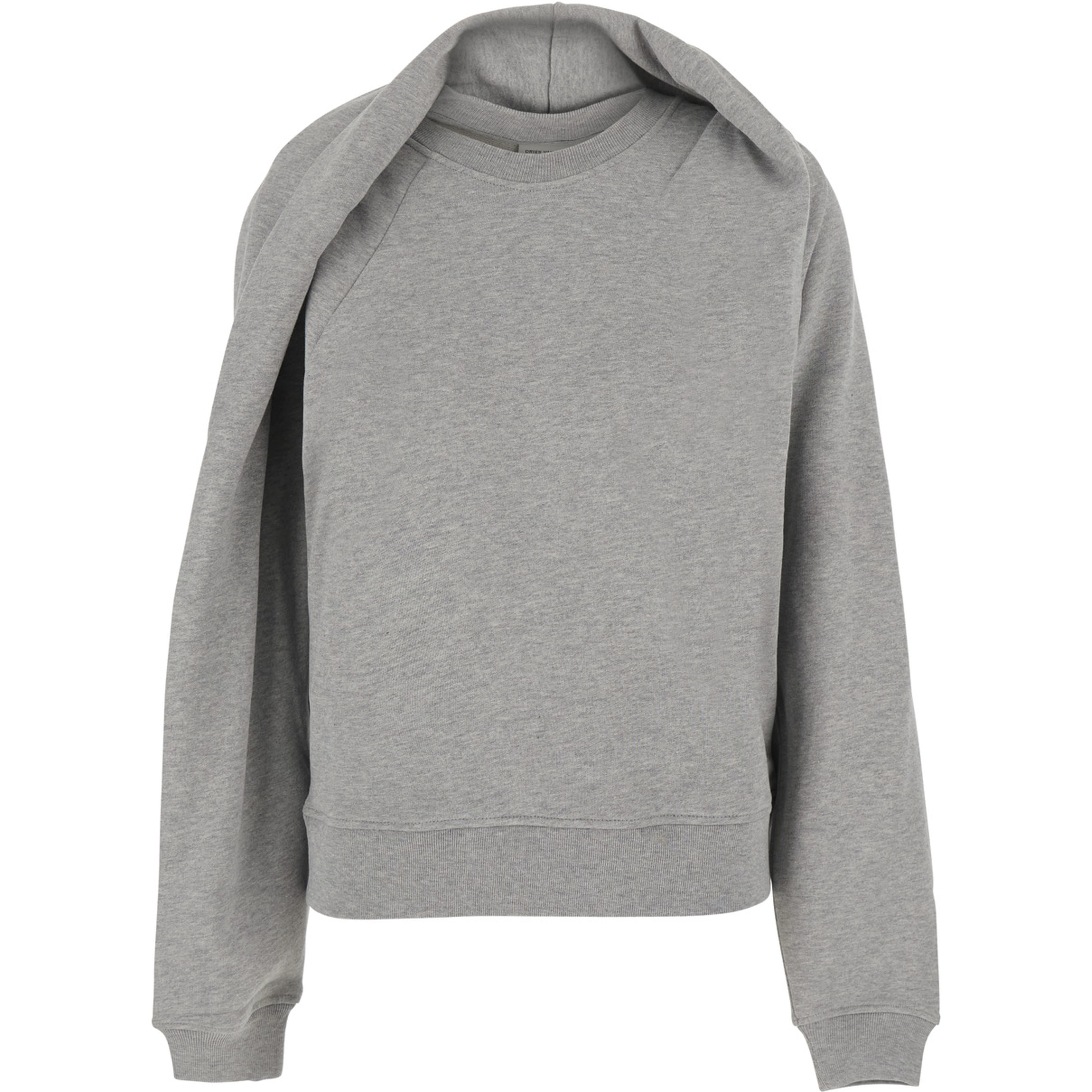 HADRINE SWEATER (Sweatshirt with round neck and long sleeves) in gray tech fabric unisex