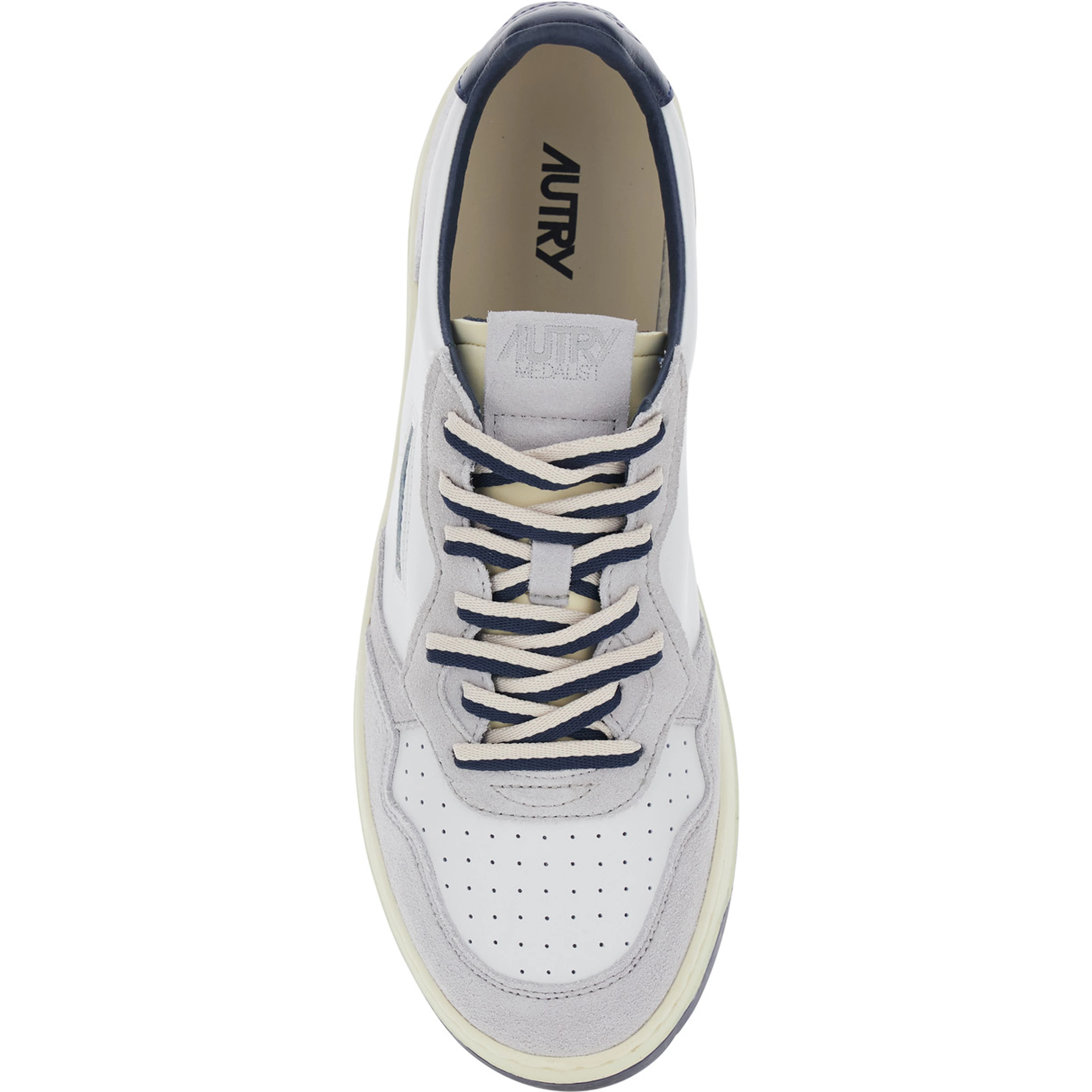 Medalist Grey Low Top Sneakers with Logo Patch on the Tongue in Suede for Men