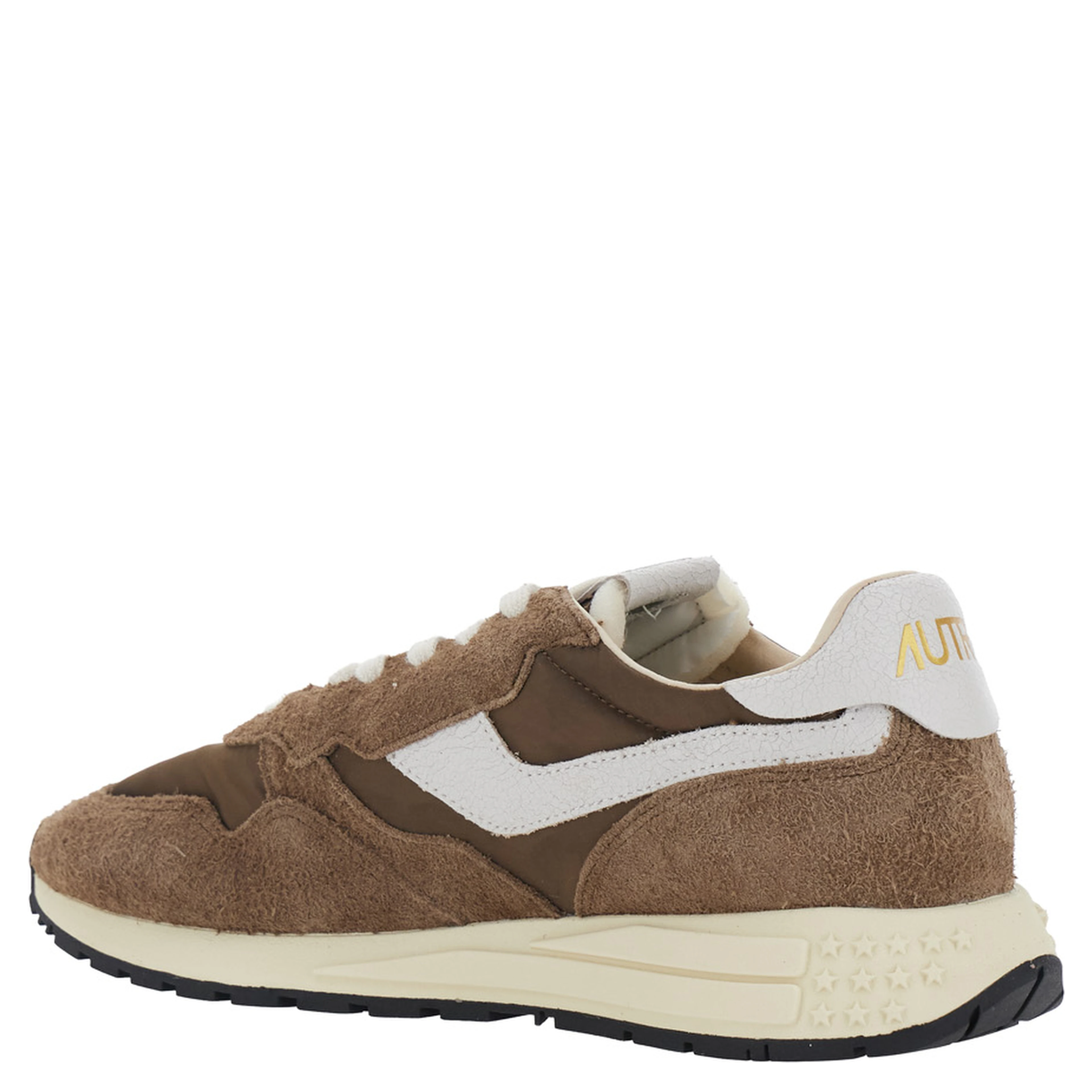 Reelwind Brown Sneakers with logo patch on the tongue in suede for men